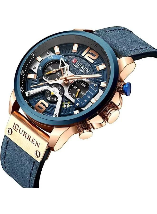 ساعة بسوار جلدي فاخر للرجال (Luxury Leather Band Watch For Men)