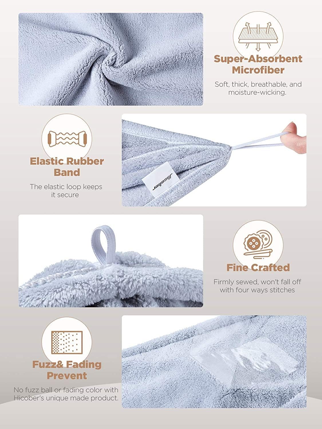 Microfiber Hair Towel 3 Packs