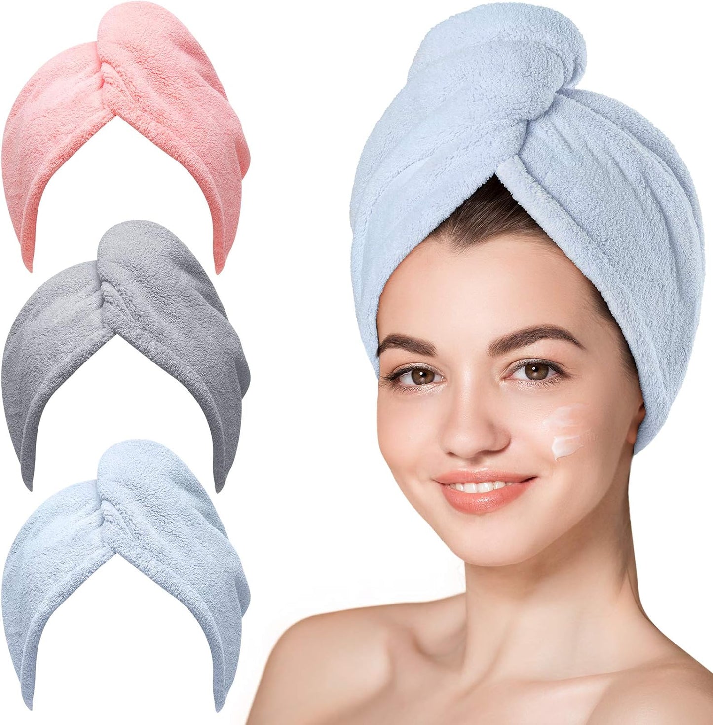 Microfiber Hair Towel 3 Packs