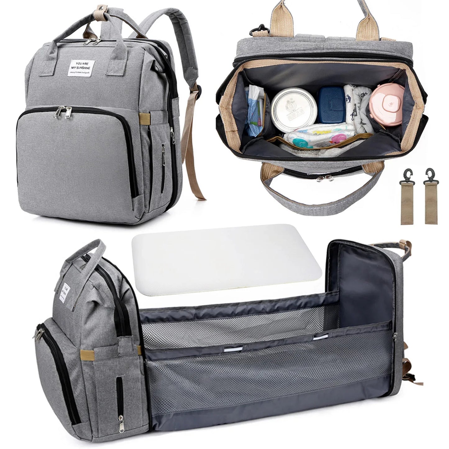 Portable Diaper Bag & Travel Bed For Baby