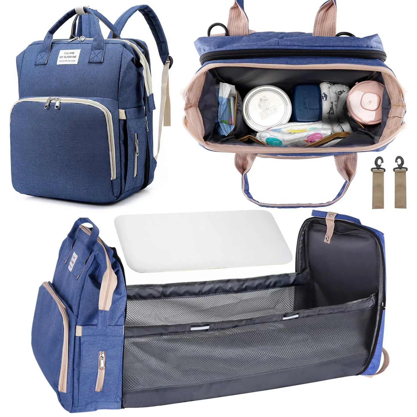 Portable Diaper Bag & Travel Bed For Baby