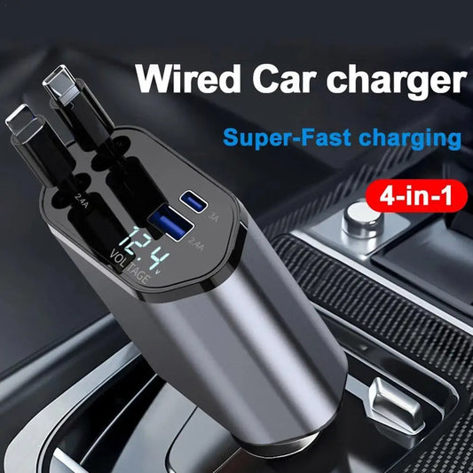 4 in 1 Fast Car Charger 120Watts