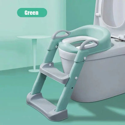 Adjustable Potty Training Seat with Ladder for Kids 1-8 Years - Foldable Infant Toilet Trainer